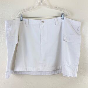 Princess Polly NWT Size 20 White Zakai Cargo Cotton Denim Mini Skirt